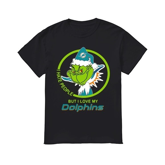 Other - Miami Dolphins NFL Christmas Grinch Santa I Love My Dolphins Shirt